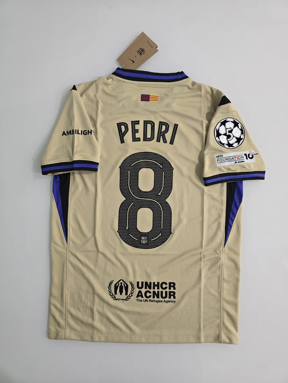 Pedri #8 Third Jersey — Beige